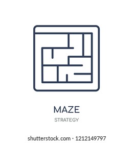 Maze icon. Maze linear symbol design from Strategy collection. Simple outline element vector illustration on white background.