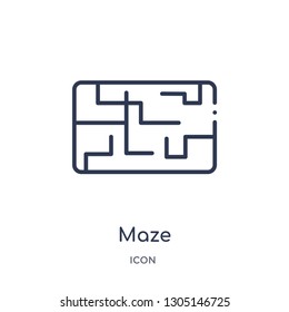maze icon from people skills outline collection. Thin line maze icon isolated on white background.