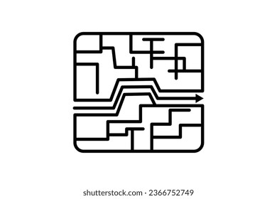 Maze icon. Icon related to problem solving. icon suitable for web site design, app, user interfaces, printable etc. Line icon style. Simple vector design editable