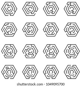 conjunto de iconos de maze