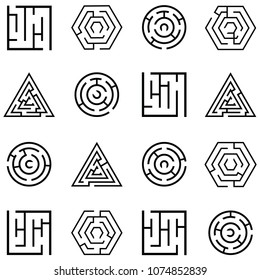 maze icon set