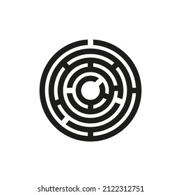 El icono del laberinto. Ilustración vectorial simple en un fondo blanco.