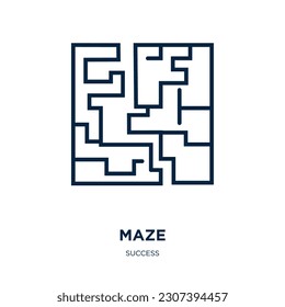 maze icon from success collection. Thin linear maze, solution, business outline icon isolated on white background. Line vector maze sign, symbol for web and mobile