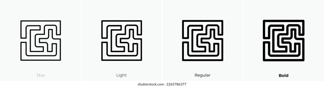 maze icon. Thin, Light Regular And Bold style design isolated on white background