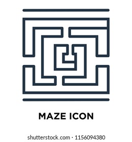 Maze icon vector isolated on white background, Maze transparent sign , thin symbols or lined elements in outline style