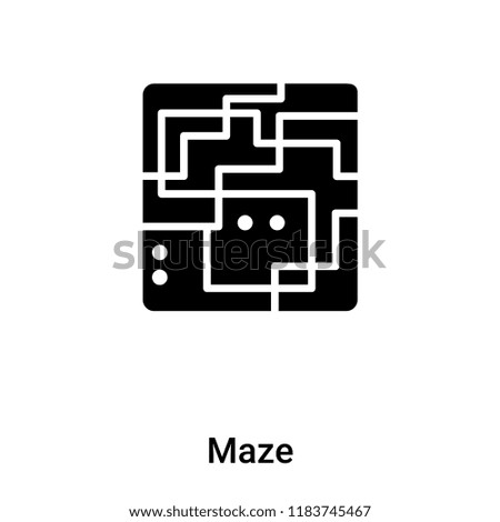 Maze icon vector isolated on white background, logo concept of Maze sign on transparent background, filled black symbol