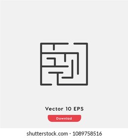 Maze icon vector, labyrinth symbol. Modern flat vector illustration for web and mobile app