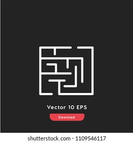 Maze icon vector, labyrinth symbol. Modern flat vector illustration for web and mobile app