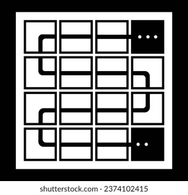 maze icon.block Art Style Design Isolated On black Background
