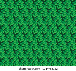 Maze Isometric Seamless Pattern. Modern Isometric Pattern Background. Maze Cube Shape Print. Seamless Abstract Background.