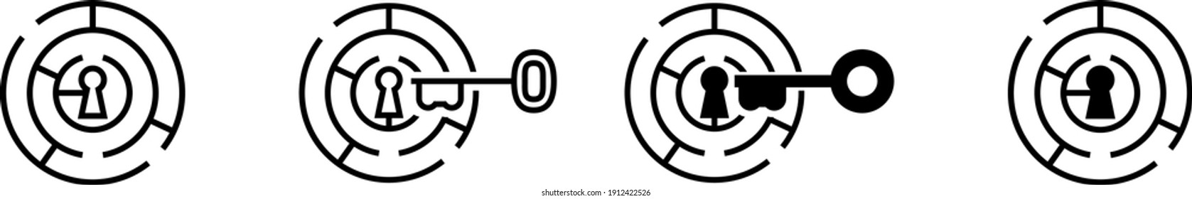 maze with key icon , vector illustration