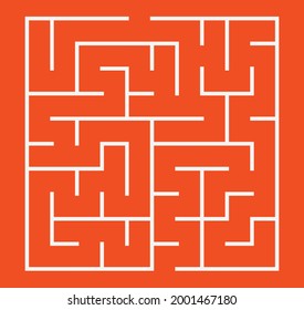 Maze for kids. Abstract square maze. Find the path to the gift. Game for kids. Puzzle for children. Labyrinth conundrum. Flat vector illustration isolated on white background.