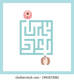 Maze. Pequeño juego infantil para el desarrollo con monstruos lindos.