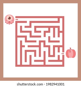 Maze. Pequeño juego infantil para el desarrollo con monstruos lindos.