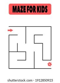 Maze for kids, preschool worksheet game.