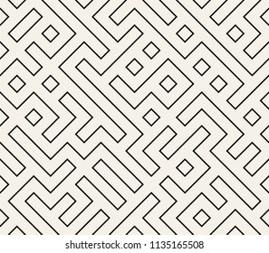 Maze / Labyrinth Abstract Geometric Seamless Pattern. Vector Illustration.