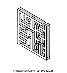 maze labyrinth ancient greece isometric icon vector. maze labyrinth ancient greece sign. isolated symbol illustration