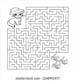 Maze or Labyrinth for Children with cartoon . Find right way to Branch. Answer under the layer. Square puzzle Game. . Education worksheet. Activity page.Logic Game for kids