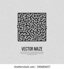 Maze / Labyrinth with Entry and Exit. Find the Way Out Concept. Transportation / Logistics Abstract Background Concept. Business Path Concept. Vector Illustration.