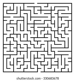 Maze / Labyrinth with Entry and Exit. Find the Way Out Concept. Transportation / Logistics Abstract Background Concept. Business Path Concept. Vector Illustration.