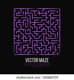 Maze / Labyrinth with Entry and Exit. Find the Way Out Concept. Transportation / Logistics Abstract Background Concept. Business Path Concept. Vector Illustration.