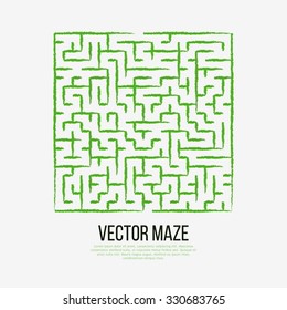 Maze / Labyrinth with Entry and Exit. Find the Way Out Concept. Transportation / Logistics Abstract Background Concept. Business Path Concept. Vector Illustration.