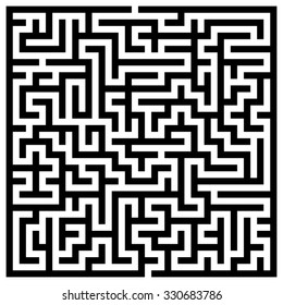 Maze / Labyrinth with Entry and Exit. Find the Way Out Concept. Transportation / Logistics Abstract Background Concept. Business Path Concept. Vector Illustration.