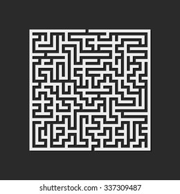 Maze / Labyrinth with Entry and Exit. Find the Way Out Concept. Transportation / Logistics Abstract Background Concept. Business Path Concept. Vector Illustration.