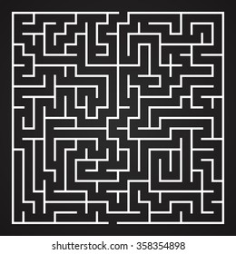 Maze. Labyrinth with Entry and Exit. Find the Way Out Concept. Transportation. Logistics Abstract Background Concept. Business Path Concept. Vector Illustration.