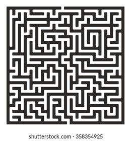 Maze. Labyrinth with Entry and Exit. Find the Way Out Concept. Transportation. Logistics Abstract Background Concept. Business Path Concept. Vector Illustration.