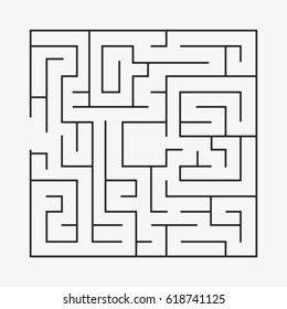 Maze labyrinth with entry and exit. Flat vector stock illustration