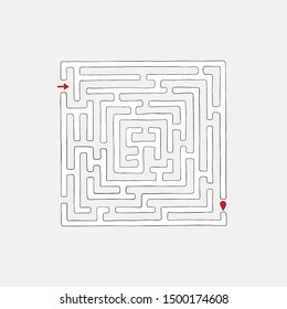 The Maze. Labyrinth with entry and exit. Game for kids. Visual worksheets. 