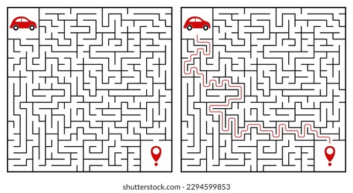 Maze or Labyrinth Game. Puzzle. 