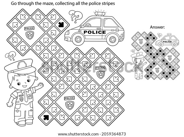 Maze Labyrinth Game Puzzle Coloring Page Stock Vector (Royalty Free ...