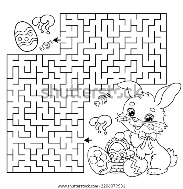 Maze Labyrinth Game Puzzle Coloring Page Stock Vector (Royalty Free ...