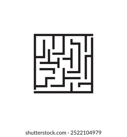 Maze labyrinth geometric line vector logo design