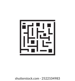 Laberinto laberinto línea geométrica diseño de logotipo de Vector