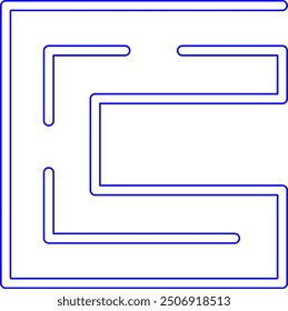 Maze Labyrinth Letter Alphabet Vector Element