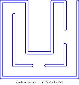 Maze Labyrinth Letter Alphabet Vector Element