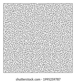 Maze, labyrinth puzzle game. Riddle, brain-teaser game concept (solvable)