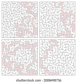 Maze, labyrinth puzzle game. Riddle, brain-teaser game concept (solvable)