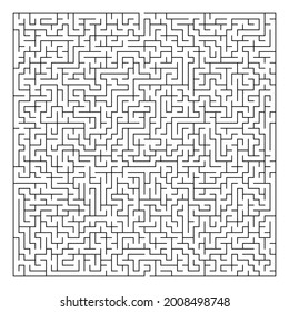 Maze, labyrinth puzzle game. Riddle, brain-teaser game concept (solvable)