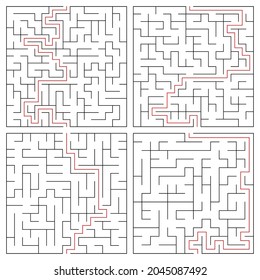 Maze, labyrinth puzzle game. Riddle, brain-teaser game concept (solvable)
