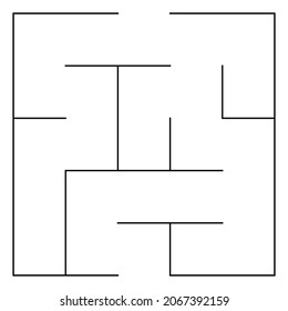 Maze, labyrinth puzzle game. Riddle, brain-teaser game concept (solvable)