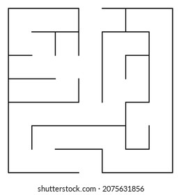 Maze, labyrinth puzzle game. Riddle, brain-teaser game concept (solvable)