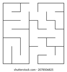 Maze, labyrinth puzzle game. Riddle, brain-teaser game concept (solvable)