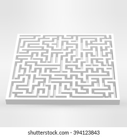 Labirinto labirinto branco no fundo cinza. Vetor 3D. Ilustração vetorial de EPS