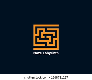 maze labyrinth vector logo icon symbol