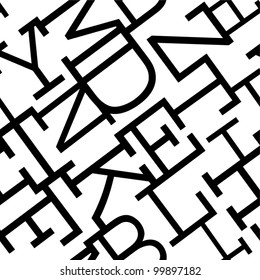 Maze of letters. Seamless pattern.