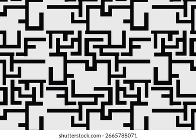 Labirinto como padrões sem costura com caminhos lineares estruturados ideais para embalagem de alta qualidade, design editorial, têxteis de luxo, marca inspirada em tecnologia